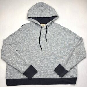 Banana Republic Hoodie Womens Large Gray Navy Space Dye Cross Back French Terry